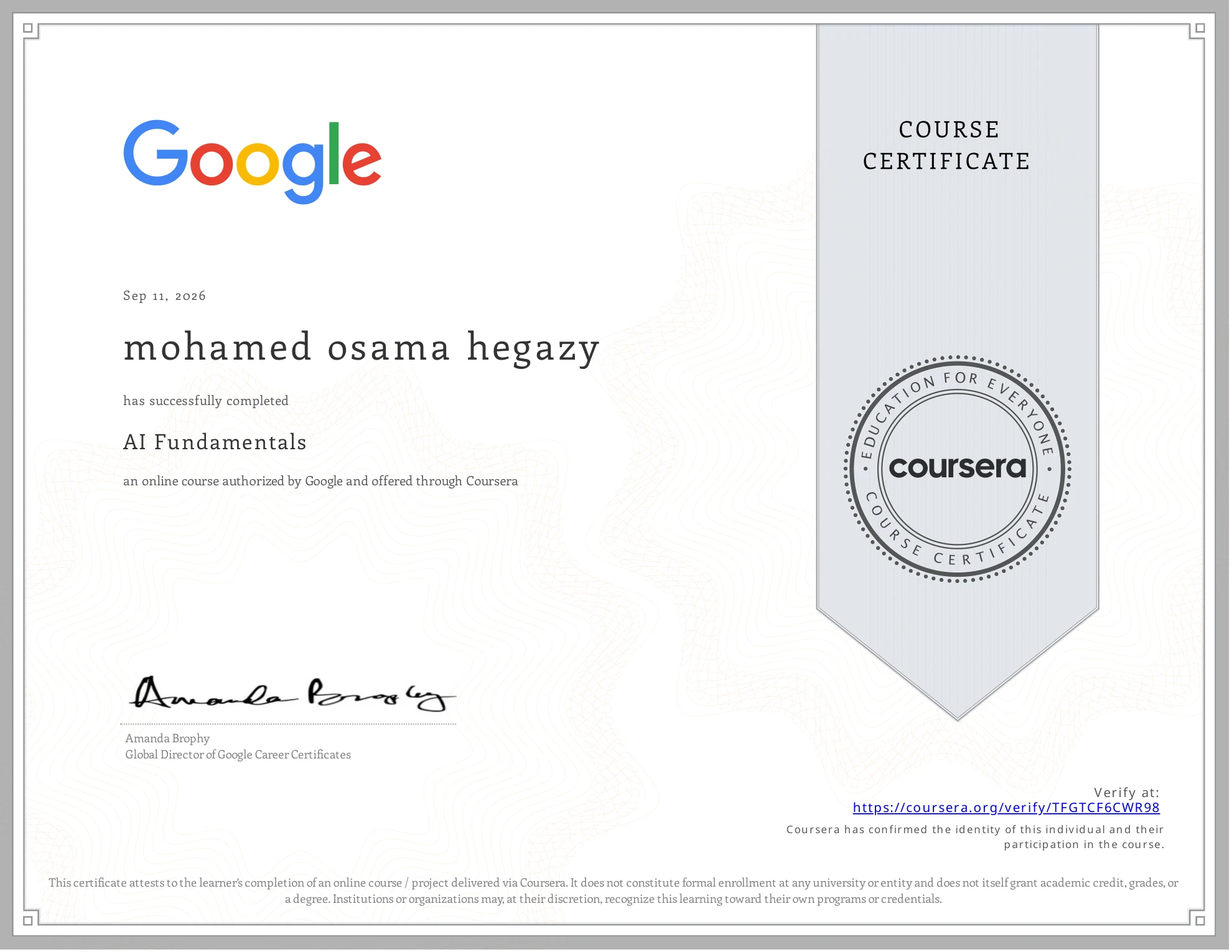 أساسيات ومبادئ الذكاء الاصطناعي — Google AI Fundamentals